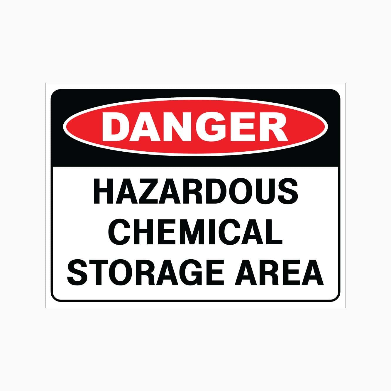 DANGER HAZARDOUS CHEMICAL STORAGE AREA Sign Hazard Metal Tin Sign 8 x 12 inch for Industrial & Commercial Series