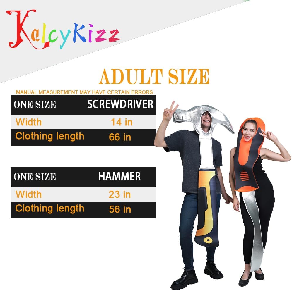 Worker Tools Halloween Costume for Adult Couple costumes Hammer and Screwdriver - Image 7