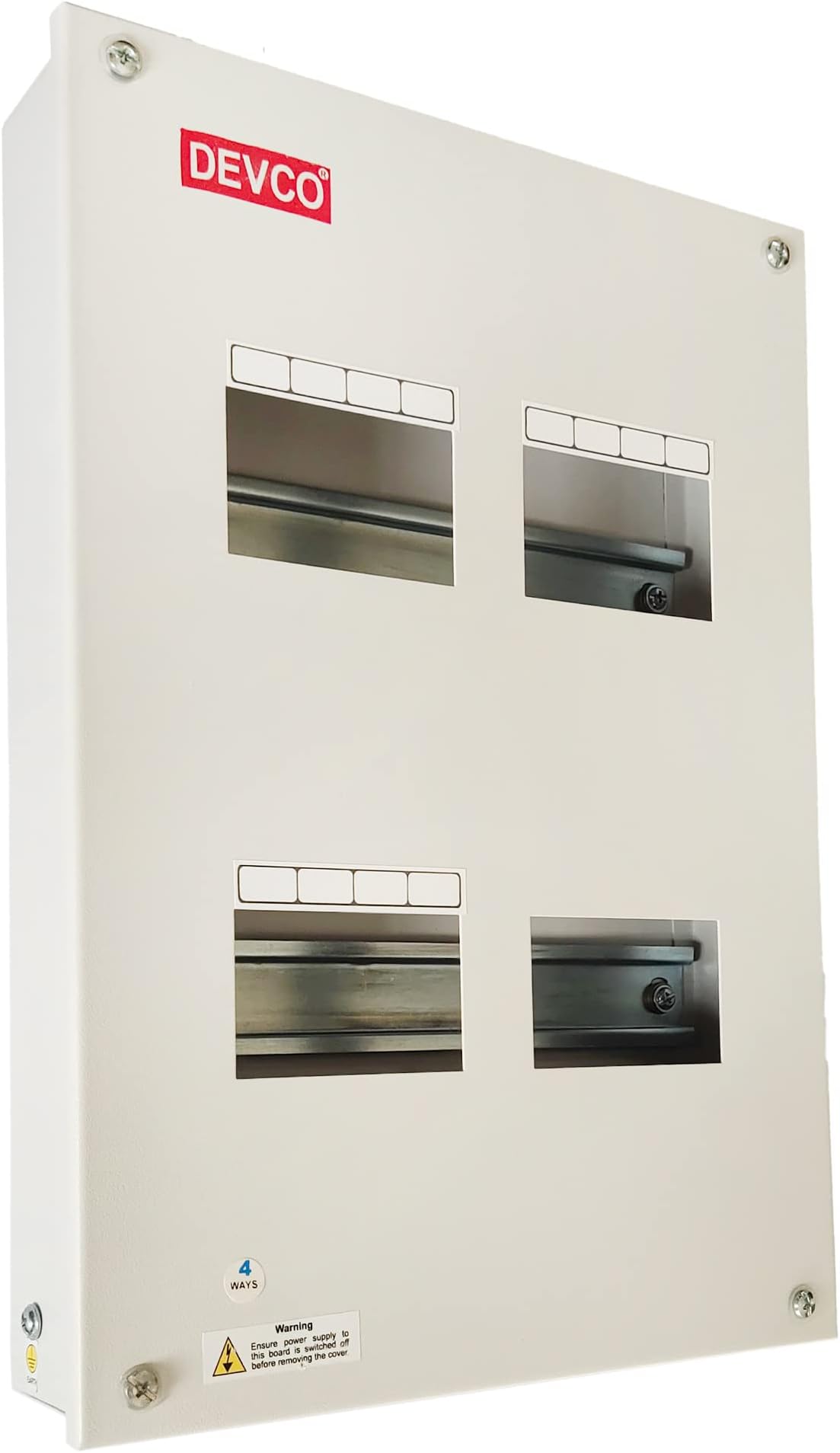 DEVCO 4 Way TPN MCB Box, Single Door MCB Distribution Board, Stainless Steel