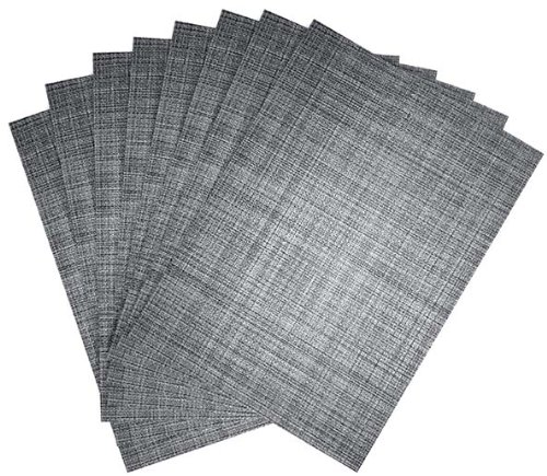 Benson Mills Tweed Woven Placemats, Nickel, Set of 8