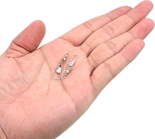 Miniatura 17 de PATIKIL Barril giratorio de pesca con cierre a presión de acero al carbono