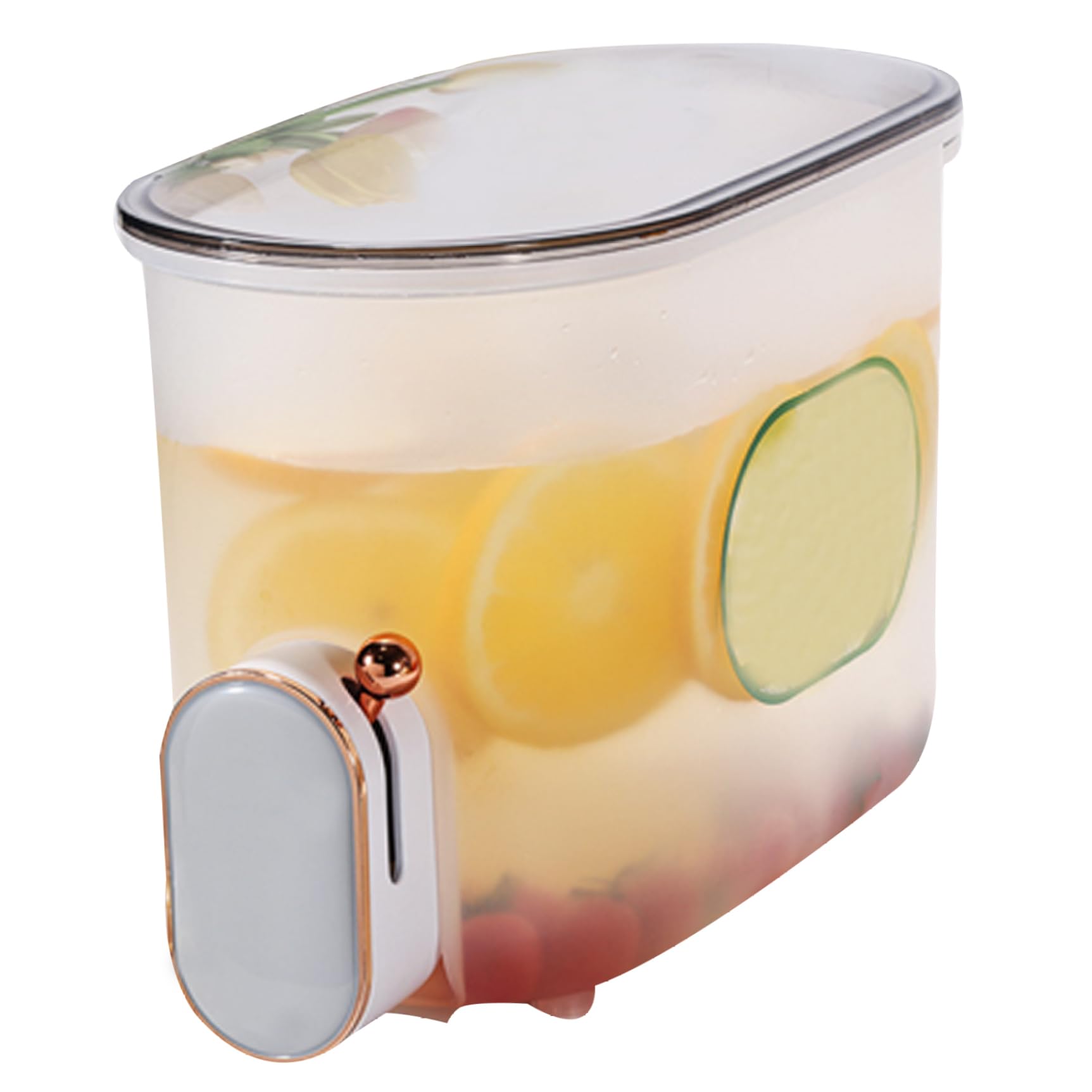 Drinks Dispenser, 5L Fridge Jug Beverage Dispenser with Tap for Teas, Juices, Water, Milk (Grey with Gold Faucet)