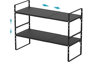 iPEGTOP Expandable Cabinet Storage Shelf Organizer Rack for Garage