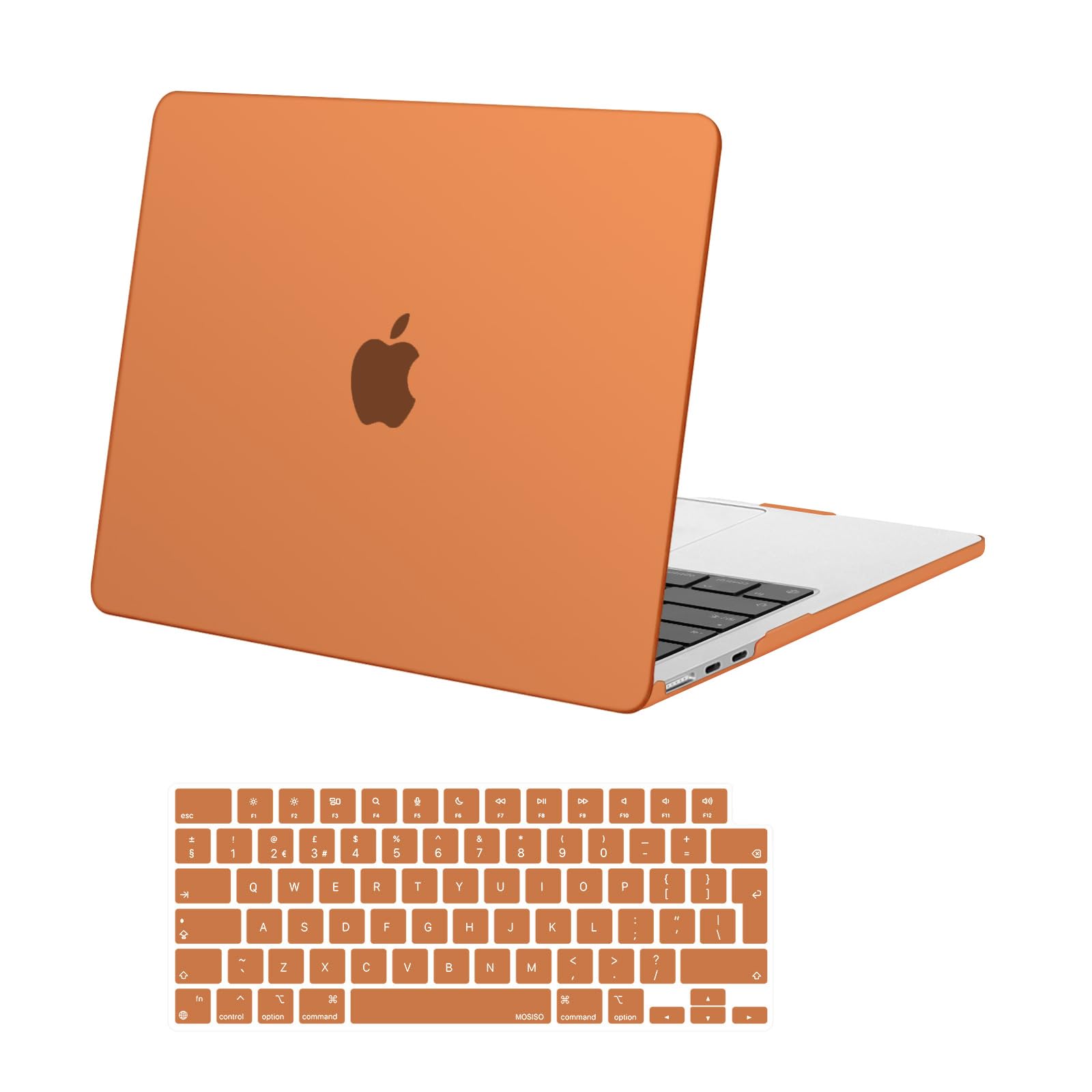MOSISO Kompatibel mit MacBook Air 13 Zoll Hülle M5 M4 M3 M2 2026 2025-2022, Ultradünne Hartschale Hülle für MacBook Air 13,6 Zoll A3449 A3240 A3113 A2681 & Tastaturschutz, Kosmisch Orange