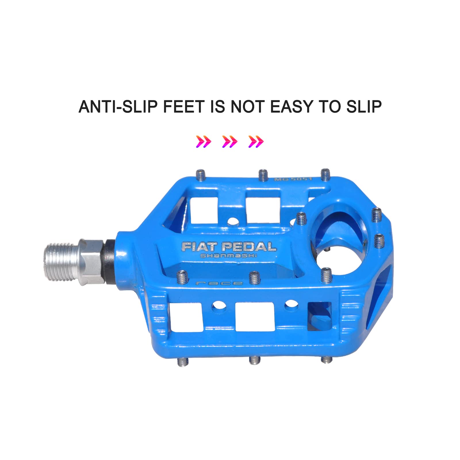 UPANBIKE Magnesium Alloy Bike Pedals 9/16'' Spindle Bearing High-Strength Non-Slip Large Flat Platform for Mountain Bike Road Bicycle (Blue) : Sports & Outdoors
