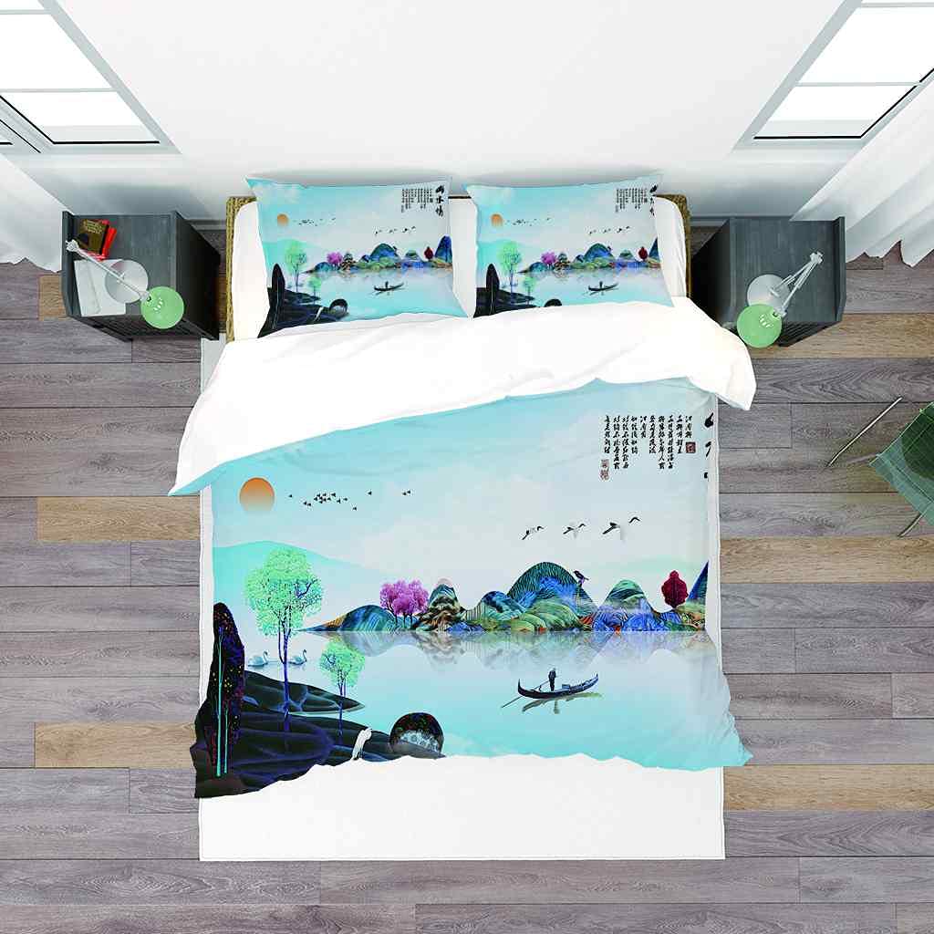 Ruiqieor Parure De Lit 3 Pièces 135x200 Cm - Motif Camion Ptérodactyle - Microfibre Coton - Pour Enfants