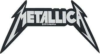 Metallica Mens Shaped Logo Woven Patch White