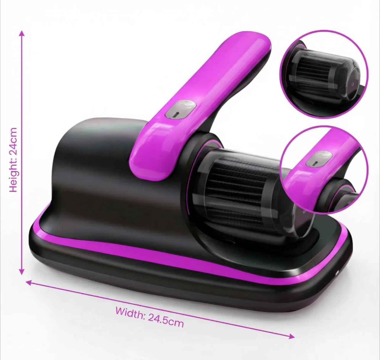 Generico Aspirapolvere Anti Acari UV-C per Materassi e Divani – Aspiratore Antiacaro con Luce UV, Vibrazione Battente e Aspirazione Potente – Pulizia Profonda per Letti, Tappeti e Tessuti