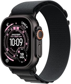 Apple Watch Ultra 3 [GPS + Cellular] con Caja de Titanio Negro de 49 mm y Correa Alpine Negra - S (Smartwatch Premium para Carreras y Multideporte). Comunicación satelital.
