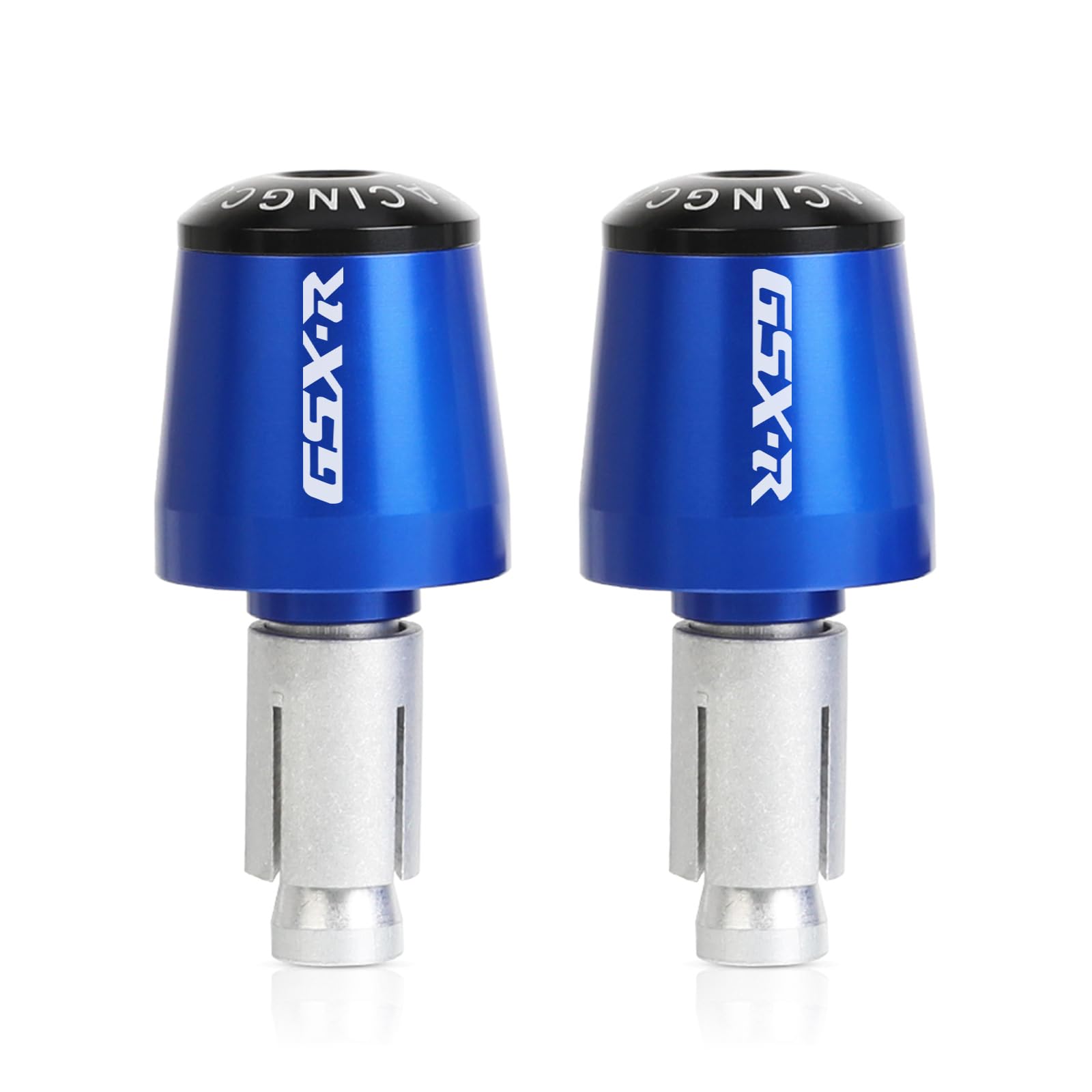 2Pcs 7/8"22mm Contrappeso Del Manubrio Per GSXR GSX-R 600 750 1000 1300 GSR750 Moto Manubrio Gear Balanced Plug Slider Manubrio Estremità Grips Cap Alluminio(blu)