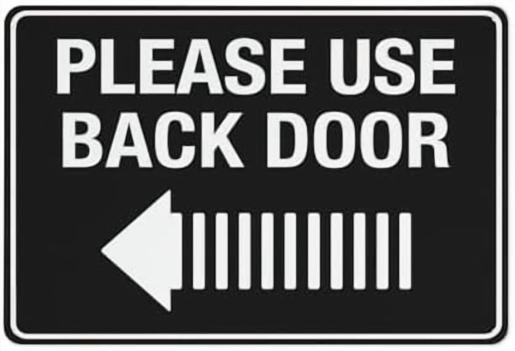 (2-Pack) Metal Tin Sign Please Use Back Door (Left Arrow) Sign 8X12 Inch Rust Free Easy To Read & Sturdy Keep Out Outdoor Signs For Home Farm Yard