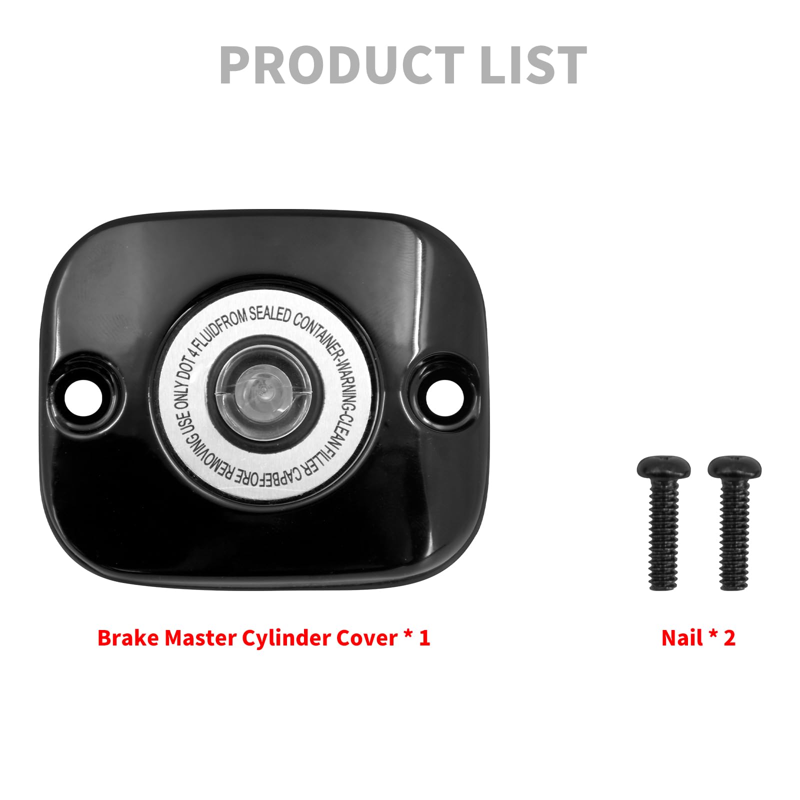 Coperchio Pompa Freno Anteriore Nero Adatto per Harley Touring 05-07 Dyna 06-17