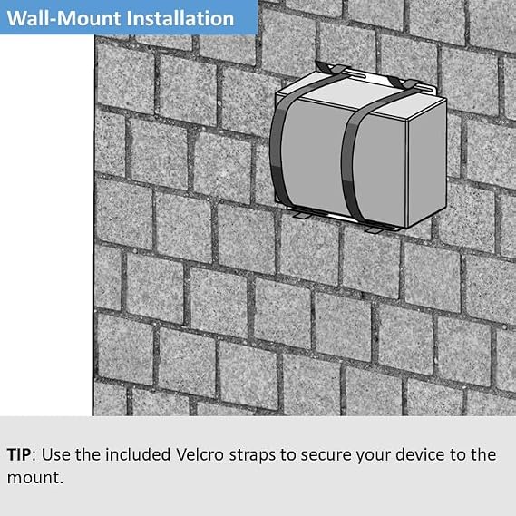 AEONS Universal Wall and VESA Mount | Adjustable Strap Mount for Computers, UPS Units, Cable Boxes, Modems, and Other Electronic Devices | Mounts on The Wall or Back of a Computer Monitor, 10x10x6