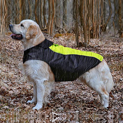 Flashseen Dog Raincoat Lightweight Waterproof Large Pet Dog Rain Jacket With Strip Reflective & Leash Hole Winter Dog Vest Warm Rain Coats Safety For Dogs And Puppies (M, Green) #TOP7