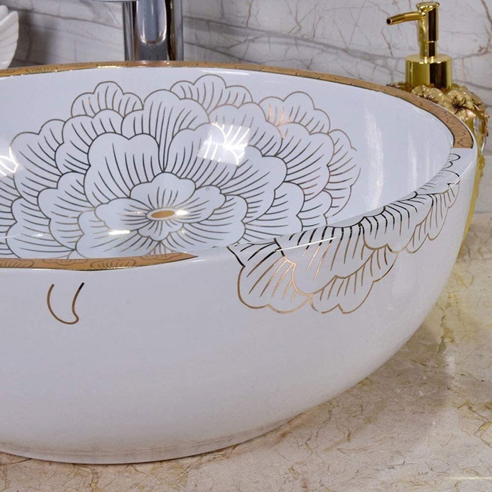 Szafka Pod Umywalkę Z Umywalką, Umywalka Nablatowa, 12-Calowa Okrągła Umywalka Ceramiczna Z Porcelany, Amerykańska Biała Umywalka Nablatowa