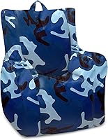 Vista 507 de Posh Creations Puf estructurado cómodo para jugar, leer y ver la televisión, Malibu Lounge, tela de lona para colorear, criaturas