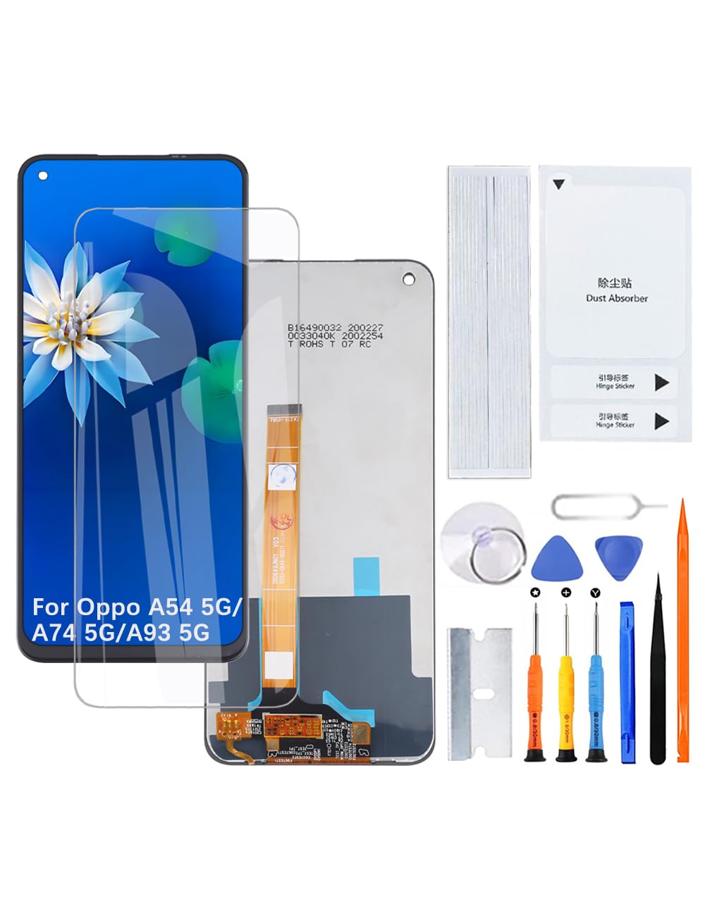 H&LYCYJ Display Schermo per Oppo A54 5G/A74 5G/A93 5G CPH2195 OPG02 PCGM00 PEHT00 LCD Schermo Sostituzione Assembly con kit