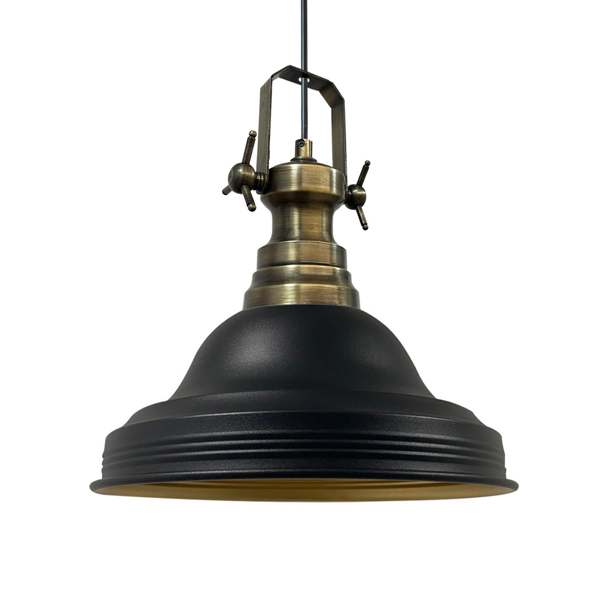Bamyum Black- Ulmete Industrial Ceiling Light For Living Room 30 Cm, Vintage Hanging Light For Kitchen, Pendant Lighting Retro E27, Ceiling Pendant Light Vintage Lampshades For Kitchen