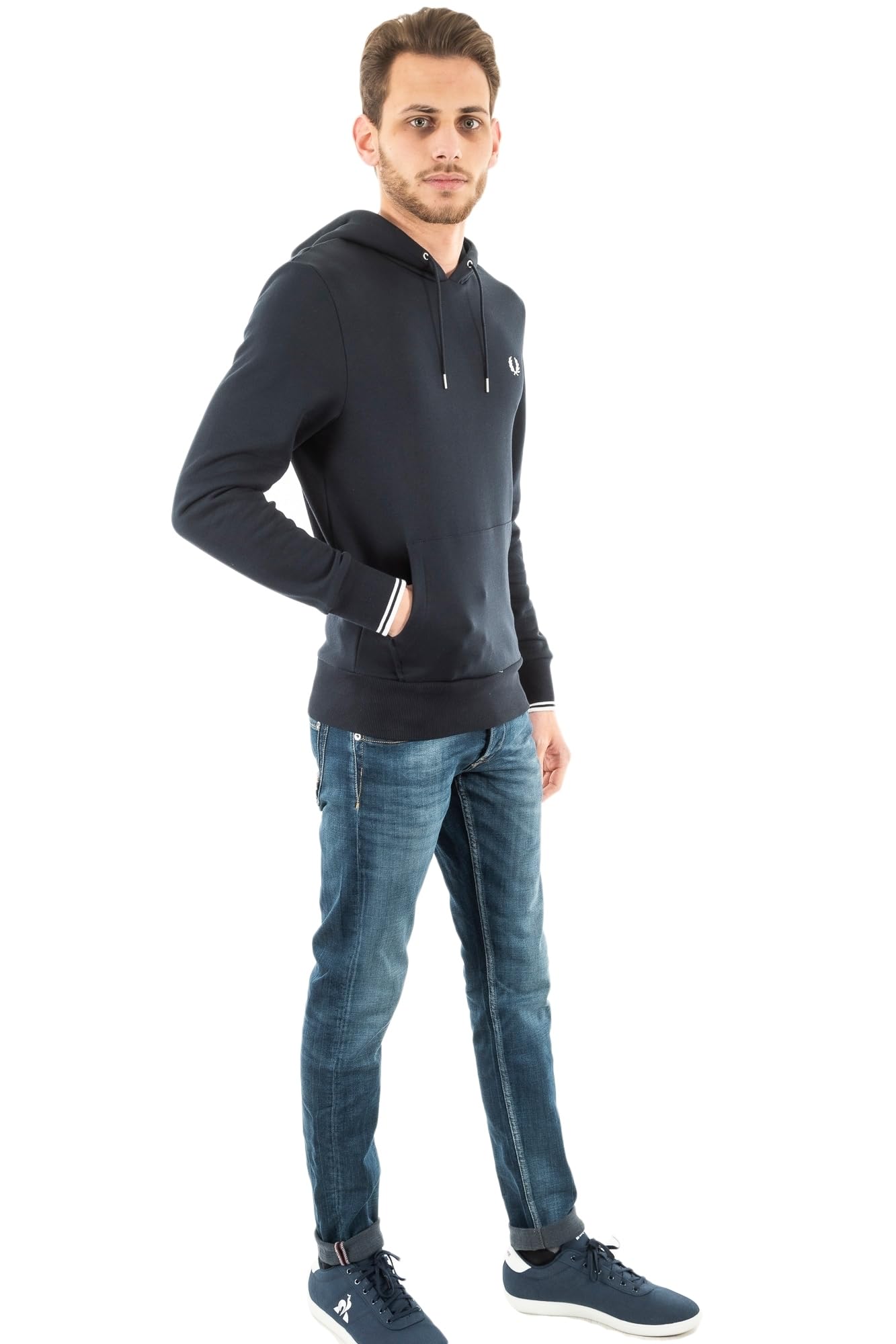 Fred Perry Tipped Hooded Sweatshirt, Sweats - L : Amazon.nl