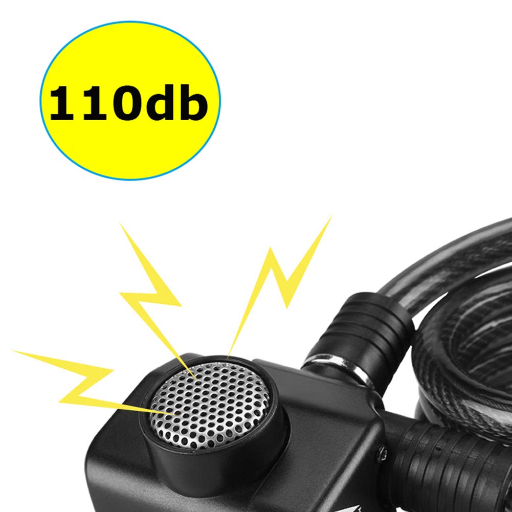 Fahrradschloss Alarm, Alarmlautstärke 110 dB, wasserdichte kettenschloss,für Fahrradmotorräder Tore Zäune Glastüren