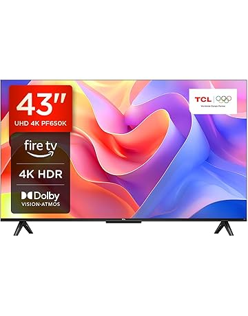TCL 43PF650K 43-inch 4K Ultra HD, HDR TV, Smart LED Fire TV (Dolby Vision, Dolby Atmos, DTS, HDR 10, Alexa built-in, Airplay2, Miracast)