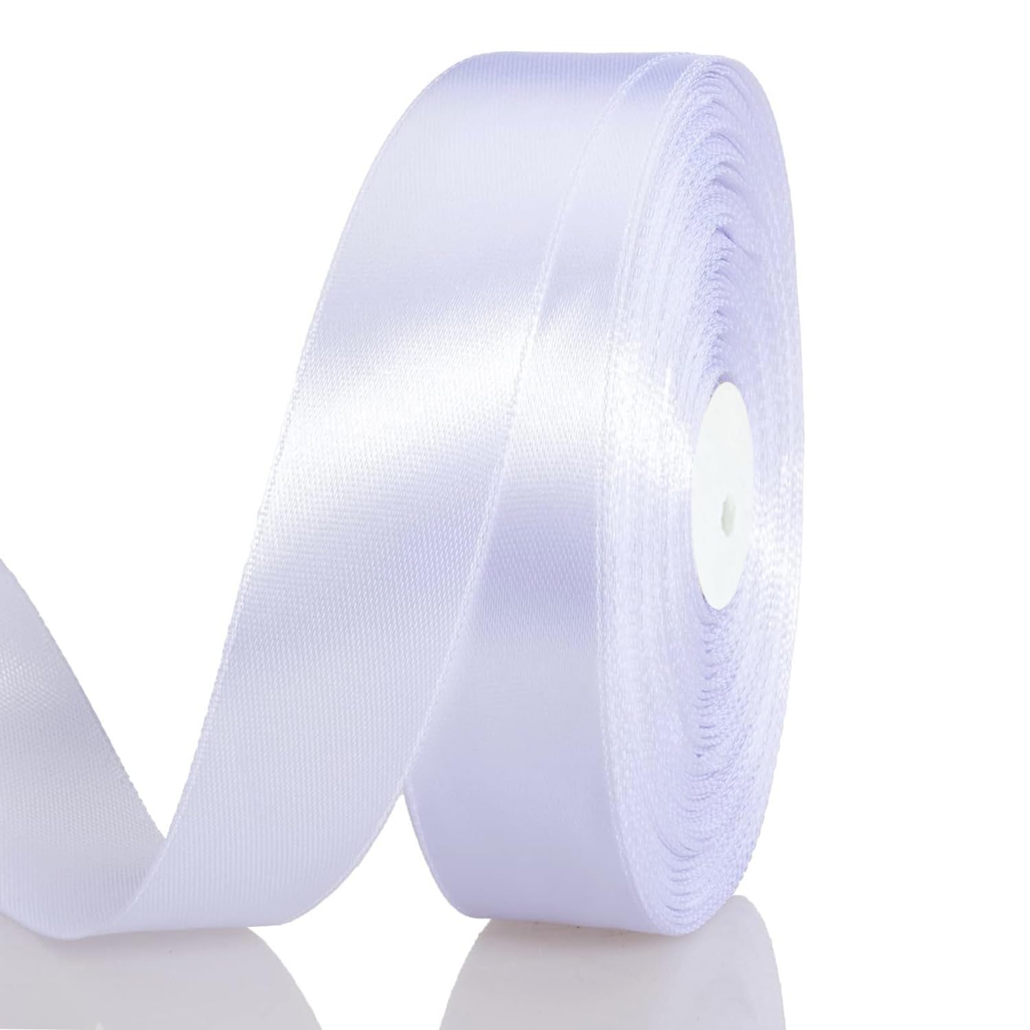 サテンリボン 白 幅 20mm 縦長 100 ヤード 約 91 メートル 大容量 ギフトラッピング用 ちょう結び 包装 贈り物 プレゼント用 長い お徳用 花材 花束 装飾 クラフト DIY 手芸用アクセサリー ホワイト