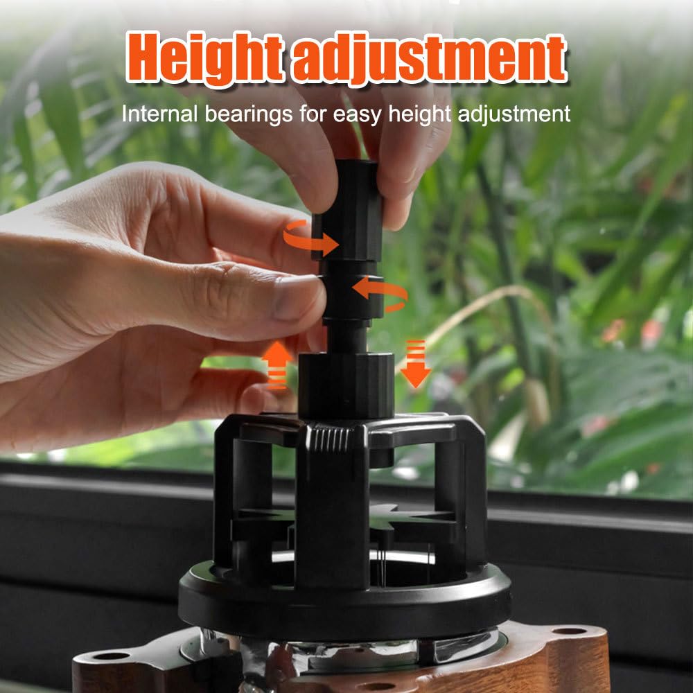 WDT Tool, herramienta de distribución de espresso ajustable de 51/53/58 mm con 10 agujas de acero inoxidable, agitador magnético de espresso para cocina, oficina, cafetería