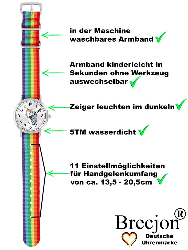 großes 6tlg Geschenk Set Einhorn Armbanduhr Mädchen wasserdicht Geldbörse Kugelschreiber Motivdose 2 Armbänder