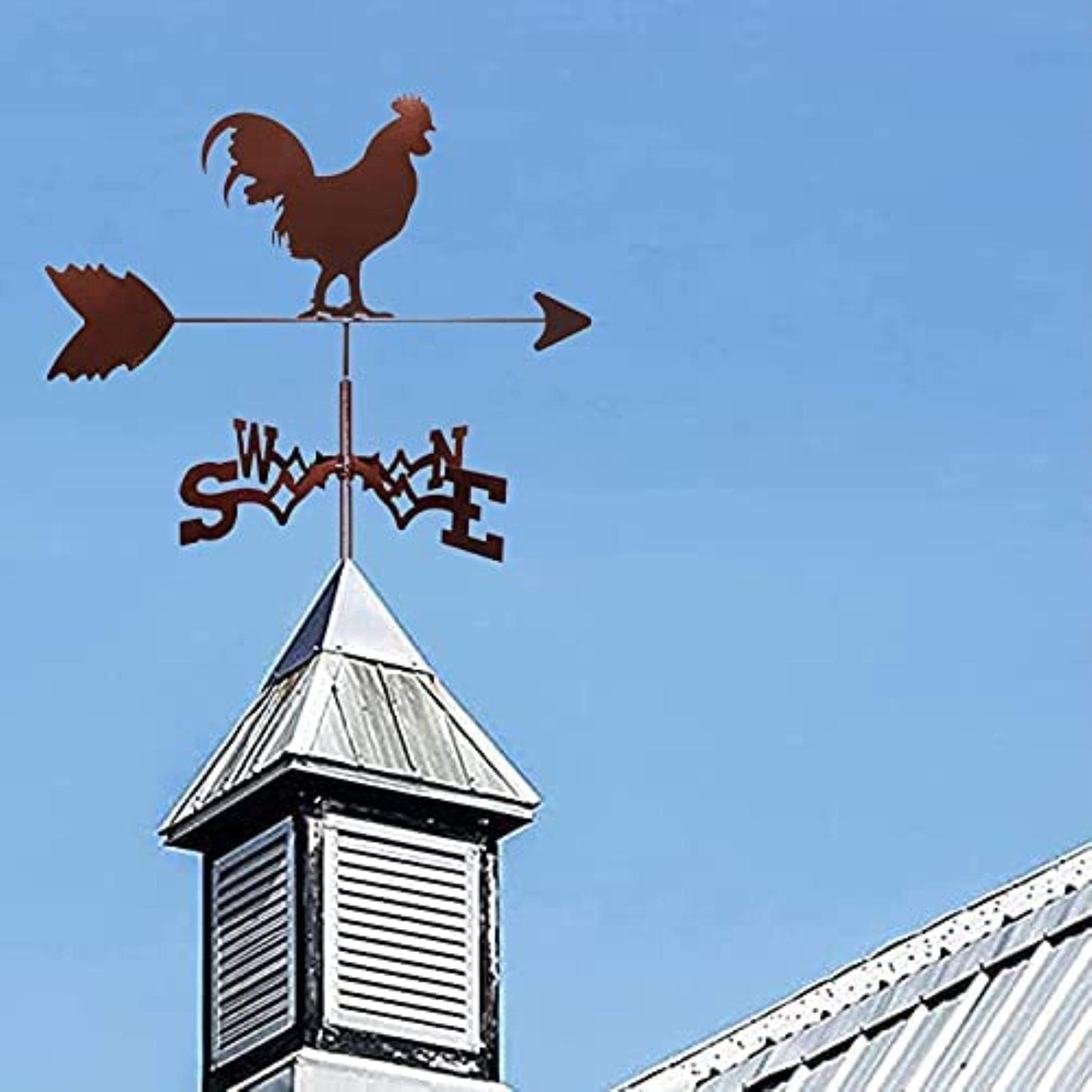 Girouette en Fonte girouette girouette soufflée au Vent décorations de Coq en métal indicateur de Direction pour Toit extérieur Ferme Cour