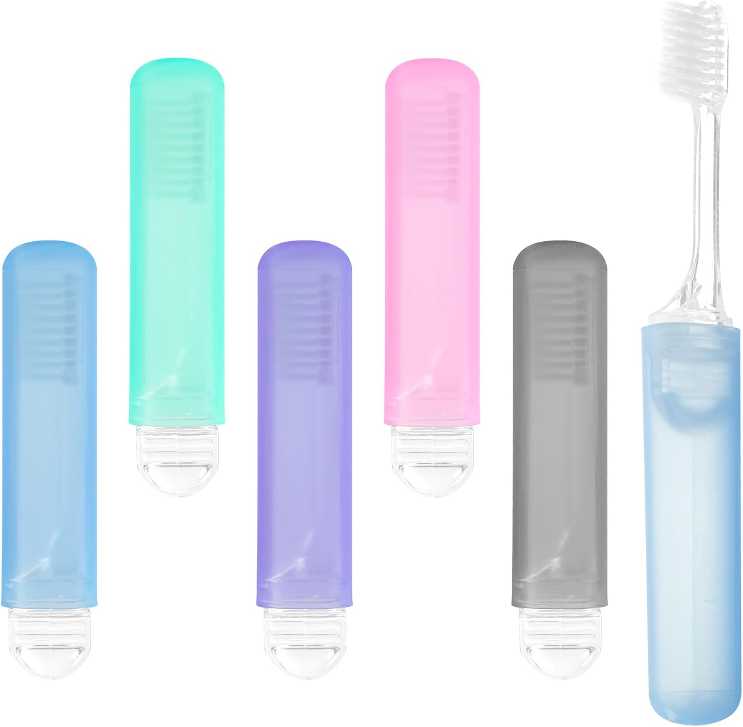 Kocpudu Travel Toothbrush, 5-Color Mini Toothbrush, Individually Packaged, Foldable for Storage, Ideal for Travel, Hotels, and Camping (100-PACK)