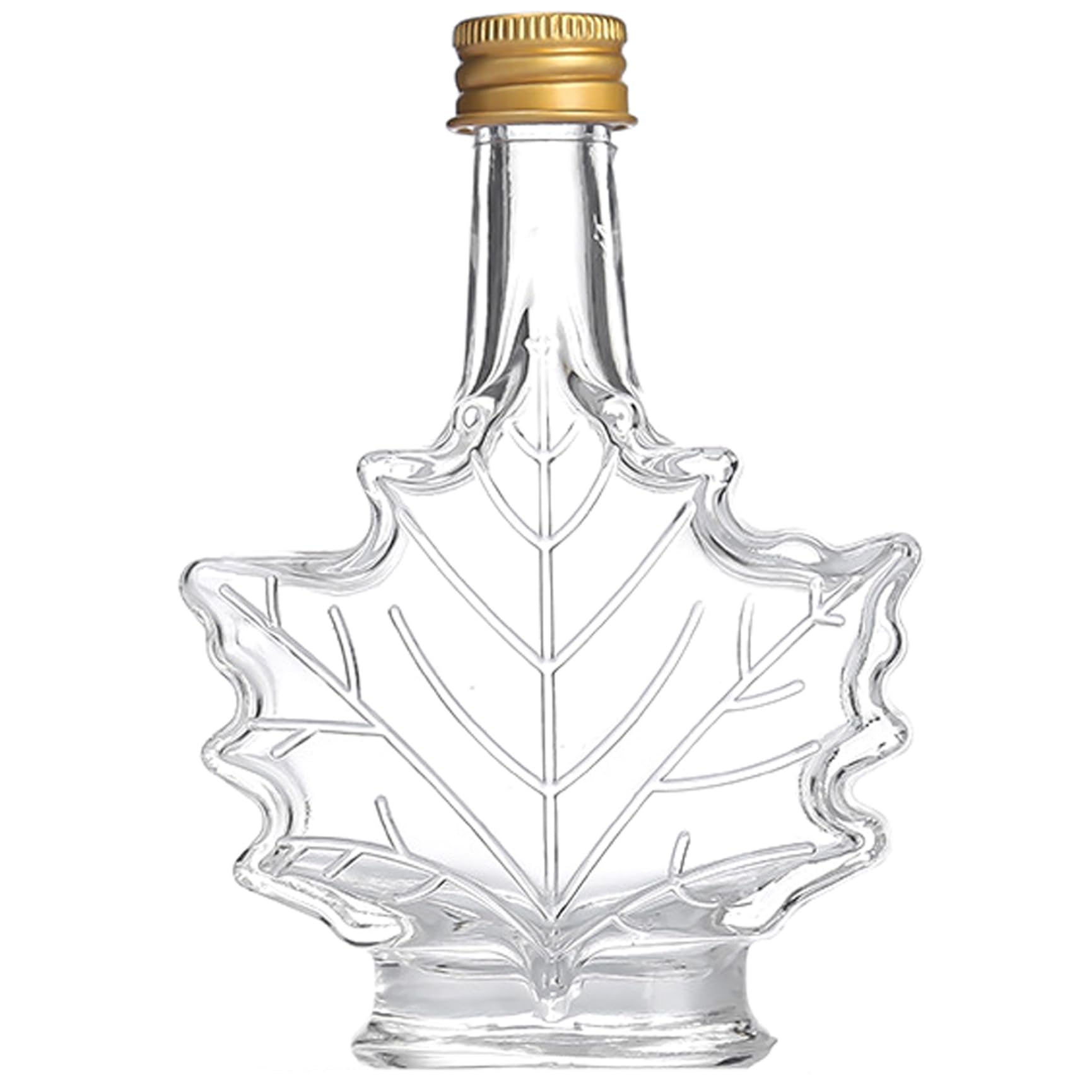 Botellas de jarabe de arce, botella de jarabe de vidrio reutilizable en forma de hoja de 250 ml con tapas, frascos de conservas portátiles de grado alimenticio para almacenar líquidos, aceites, per