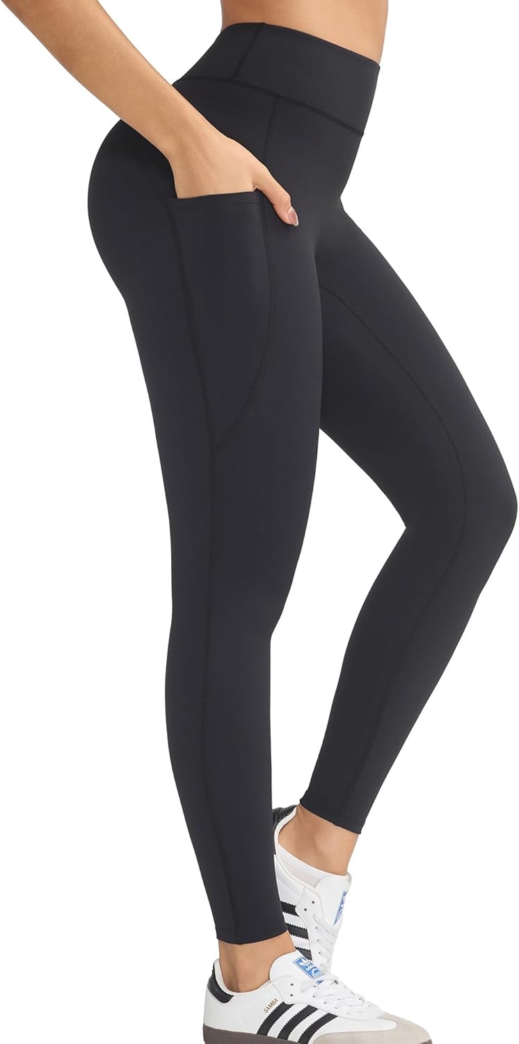 RUNNING GIRL Buttery Soft High Waist Leggings for Women，Tummy Control Workout Athletic Yoga Leggings with Pockets