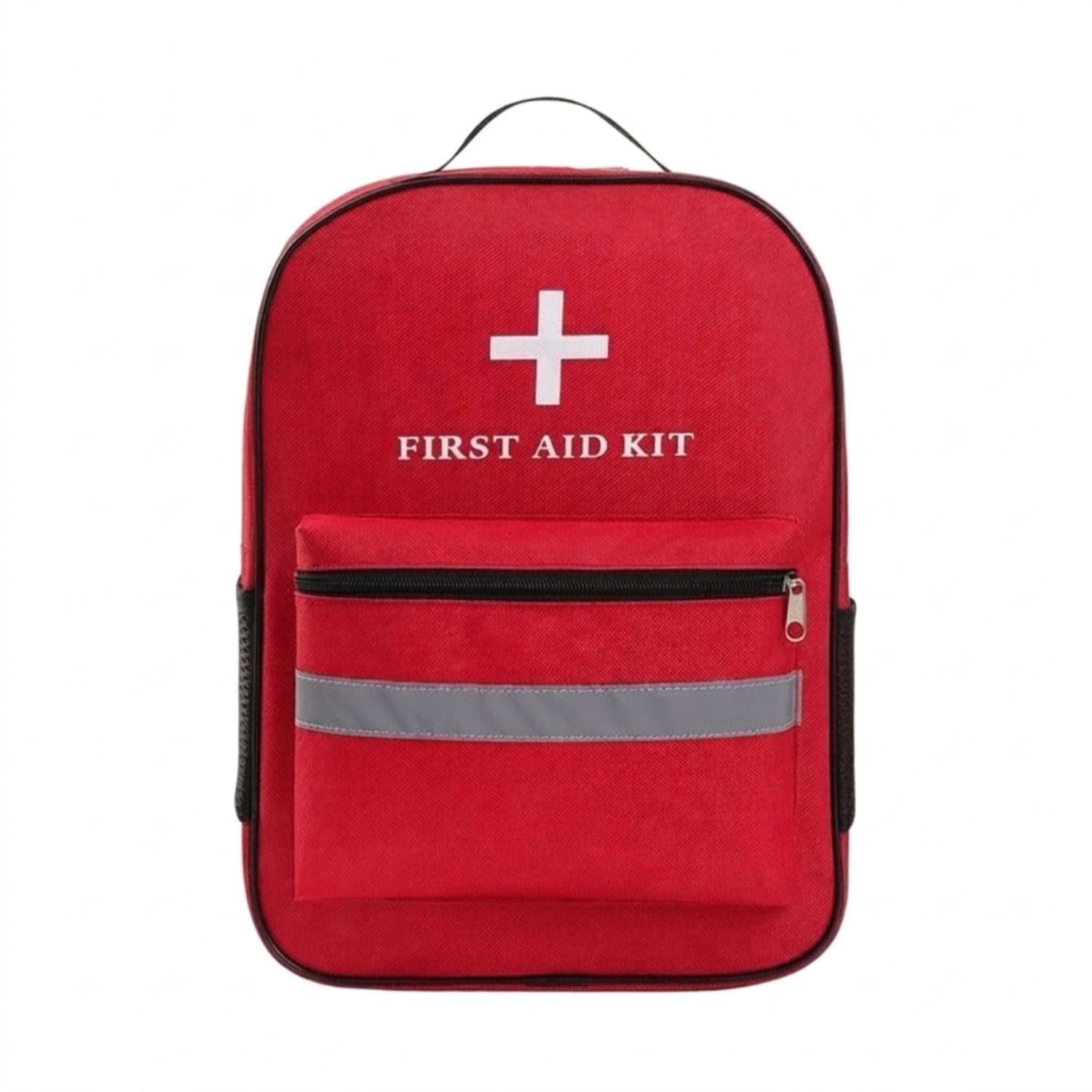 Reflective First Aid Backpack Padded First Aid Kit Bag Multi-Pocket Emergency Medical Bag Portable for Travelers, Disaster Preparedness, Outdoor Activities, Travel, Red-image-11