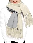 Woogwin Écharpe en cachemire d'hiver Châles Pashmina de laine pour femmes longue chaleur Épaisseur réversible écharpes