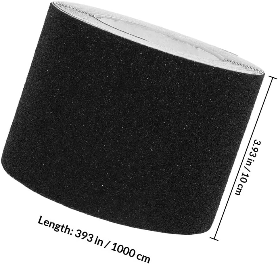 Black Non Slip Anti Skid Tape 10cm X 10m, Self Adhesive Non Slip Strips for Outdoor Stairs and Bathroom Floors, Sturdy Grip Tape for Stair Treads
