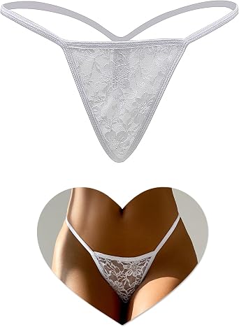 ohmydear G String Thongs for Women Sexy Lace Low Rise Underwear for Ladies No Show T-back Tanga Panties