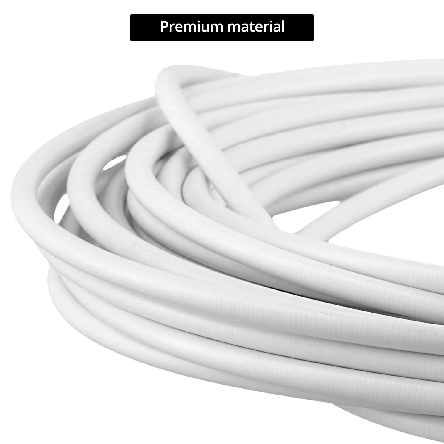 QWORK® 10m Cable pour Rideaux, Blanc Fil De Rideau, Corde À Rideau Plastifiée, avec 20 Pièces Oeillets À Vis Et 20 Pièces De Crochets