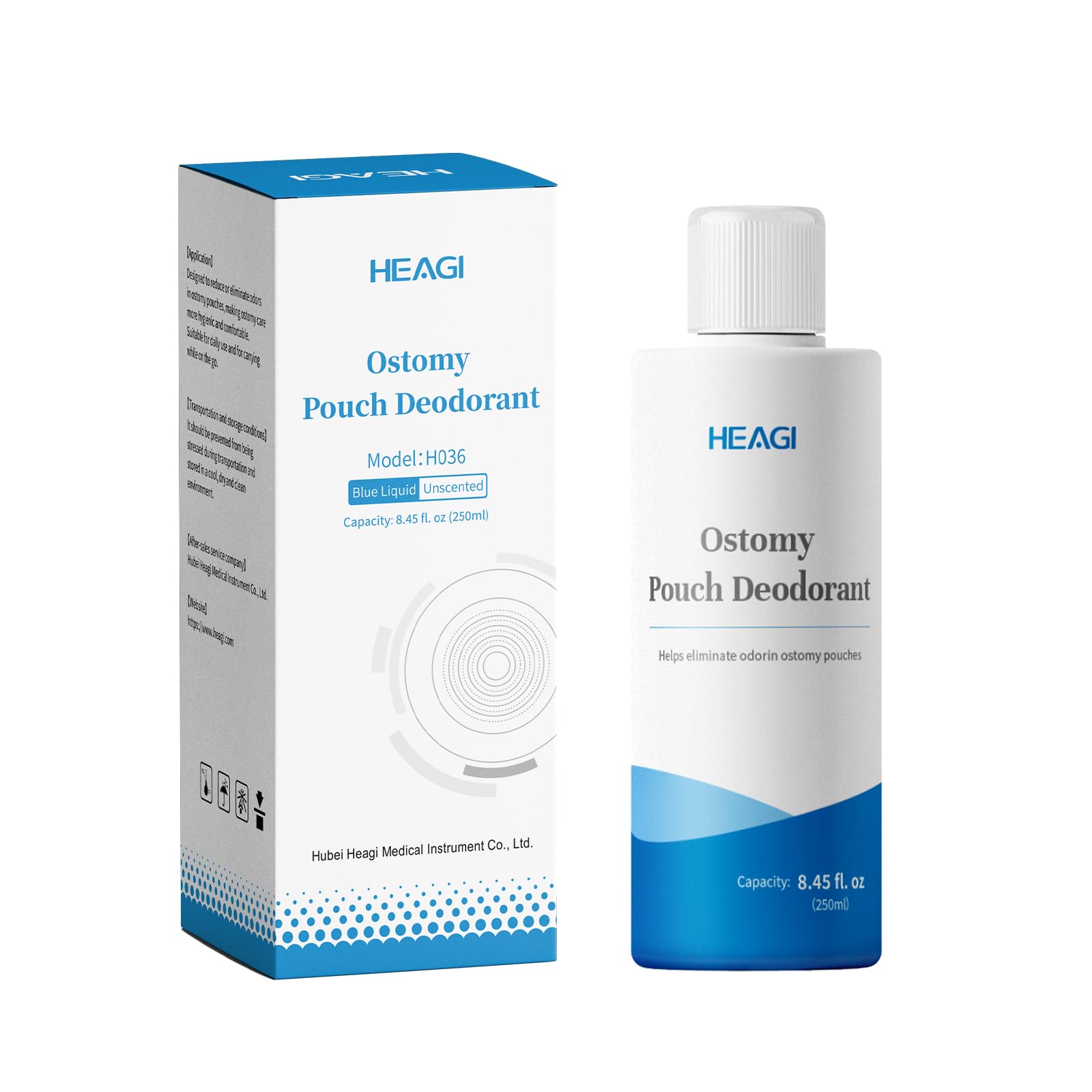 Photo 1 of Heagimed Odor Eliminator Drops for Colostomy Bags, Ostomy Drops, Ostomy Supplies, Odor Neutralizer, Unscented, 8.5 oz Bottle