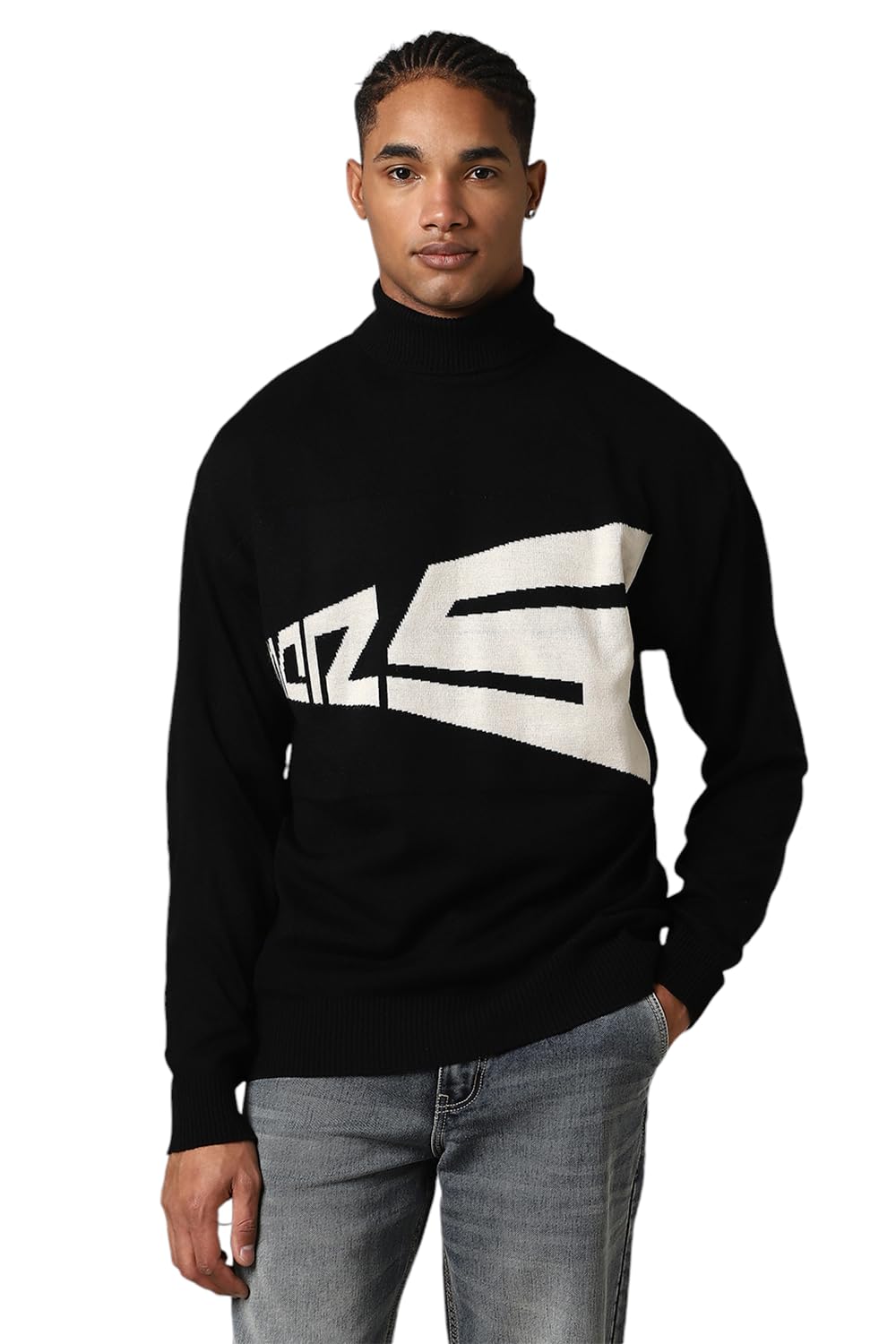 hubberholme Men Acrylic Knitted Oversized Fit Turtle Neck Full Sleeves Sweaters 7-picture-4