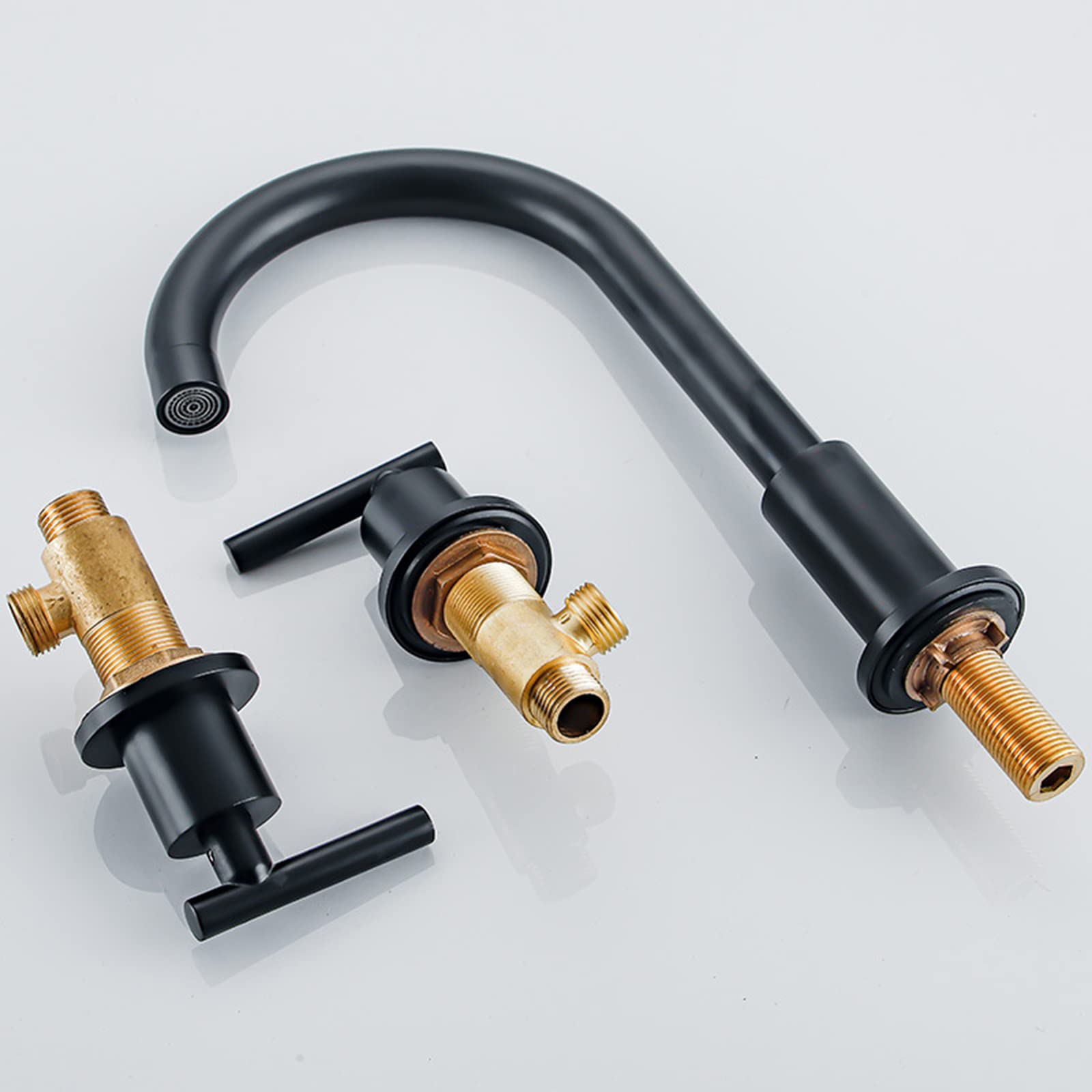 Mezclador Caliente y Frío de la Manija Doble Grifo Baño Vintage Caño Alto Grifo de Lavabo de Baño 3 Orificios,Cromo-A