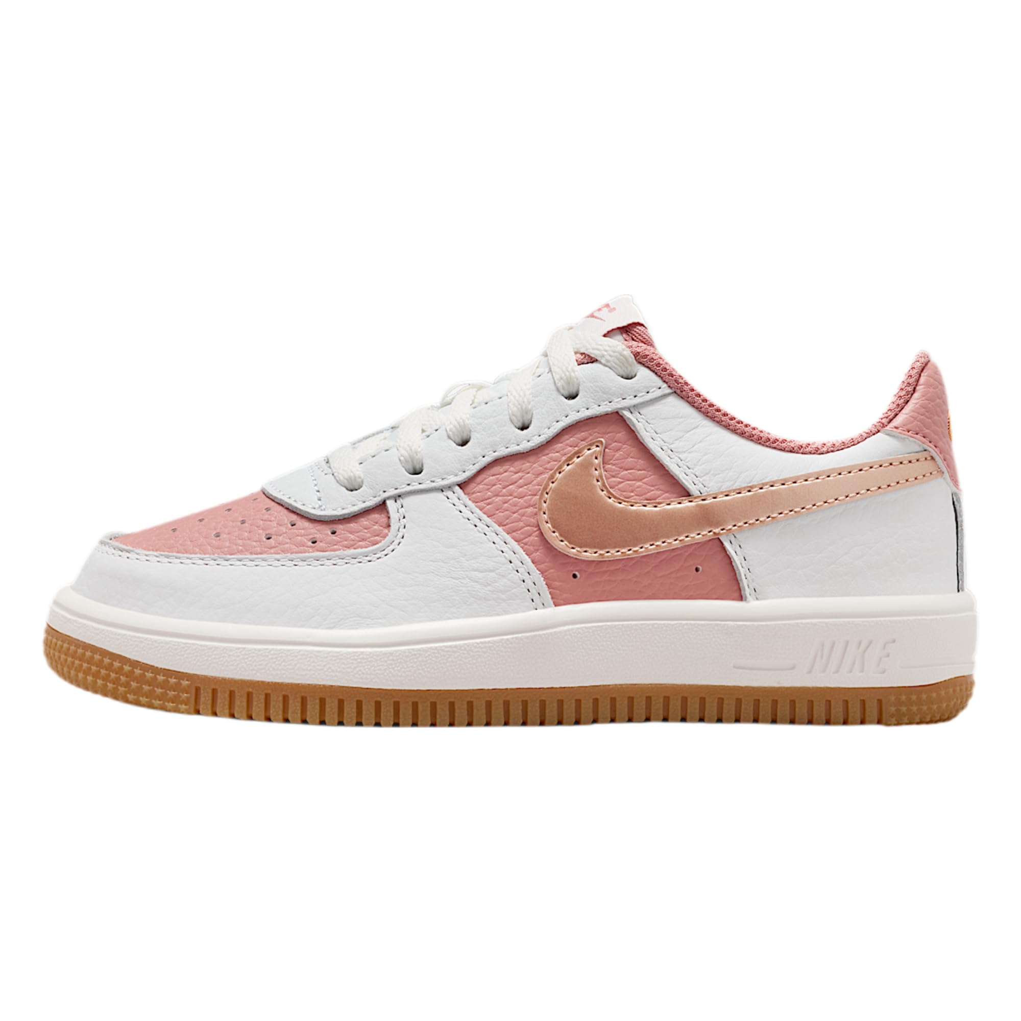 Size 1.5 Y Nike Force 1 Low Little Kids' Shoes (Rust Pink/Summit White/Sail/Metallic Red Bronze)