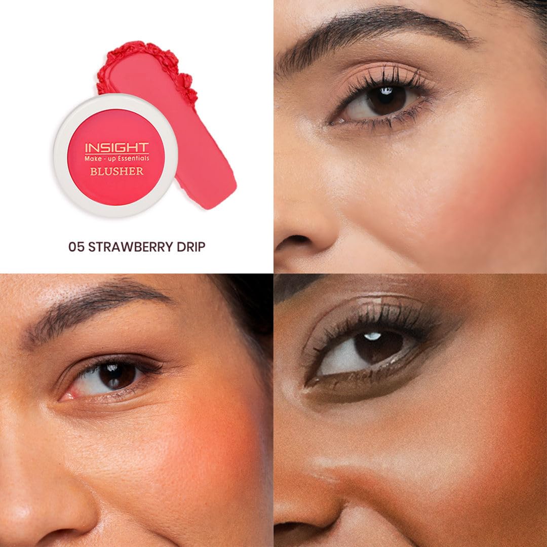 INSIGHT Blusher | Blendable Formula | Natural Dewy Finish | Creamy Matte Texture | Multiuse | Highly Pigmented |Infused With Vitamin E| Raspberry Gelato-3.5g 3