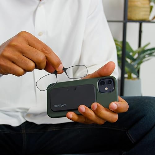 Miniatura 2 de Always With You by ThinOptics - Lentes de lectura delgados con funda que se adhiere a tu teléfono, lectores de bolsillo ultrafinos sin brazos