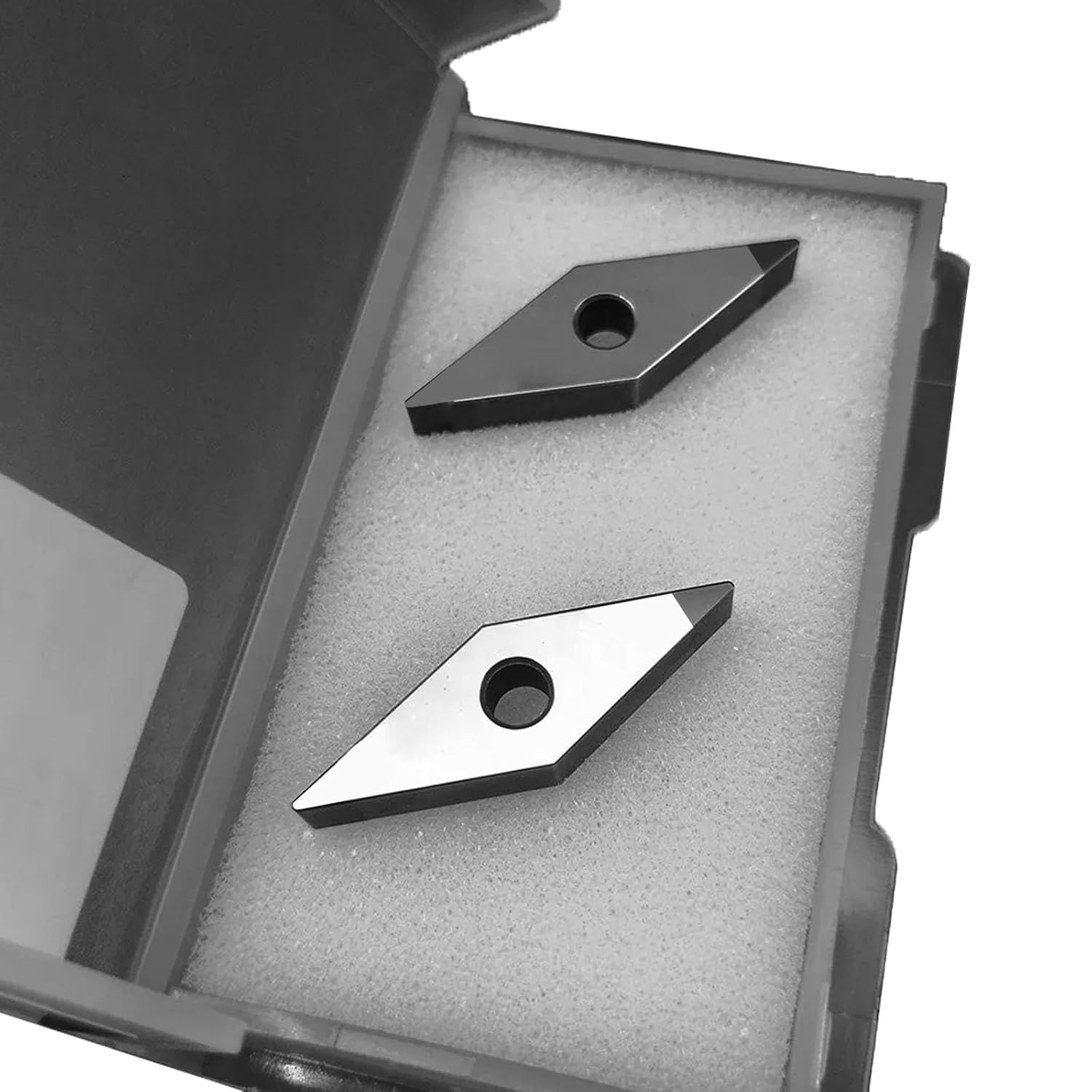 Lot de 2 plaques de coupe transversible CBN VNMG331 VNMG160404 en nitrure de bore cubique pour le traitement de l'acier trempé Plaque de coupe réversible en carbure de tungstène pour acier à