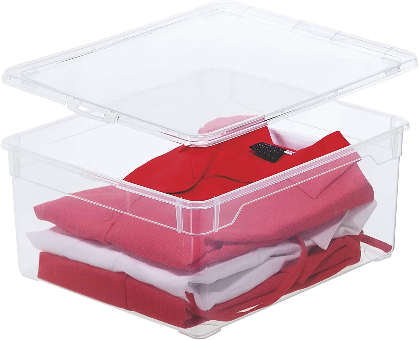 Rotho, Clear, Storage box 18 l with lid, Plastic (PP) BPA-free, transparent, 18l (40,0 x 33,5 x 17,0 cm)