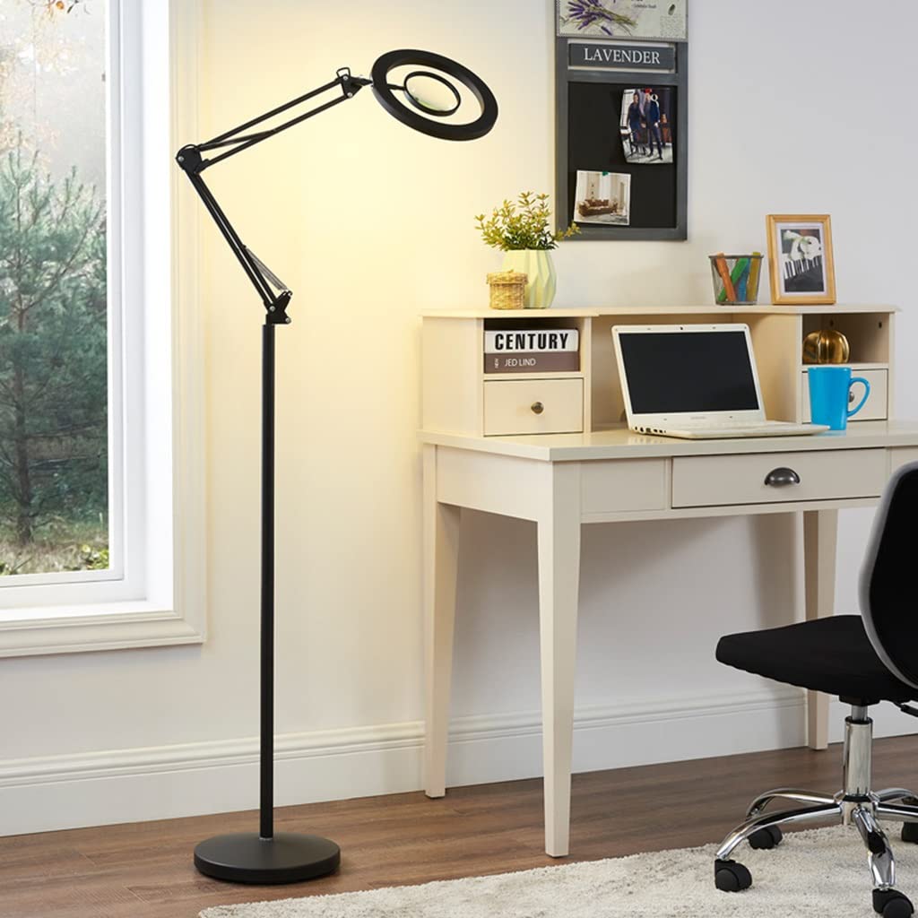 Lampadaire loupe pour couture et artisanat avec bras pivotant et hauteur modulable