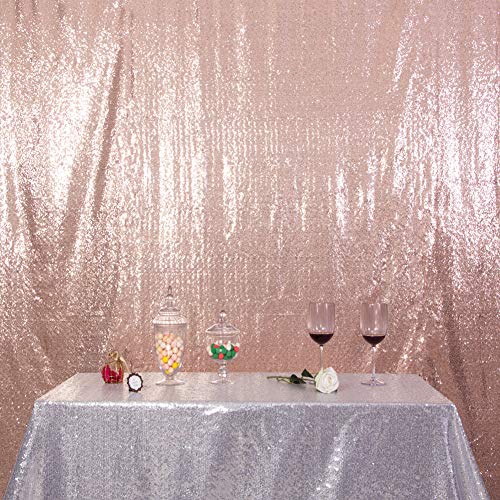 Squarepie Sequin Backdrop Not See Through Thick Background Glitter Curtain Party 20Ft X 10Ft Rose Gold #TOP6