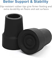 Vista 4 de Almohadillas de repuesto para muletas, acolchado AHIER para muletas de brazo, empuñaduras de mano y tapas de pies, se adapta a muletas de aluminio