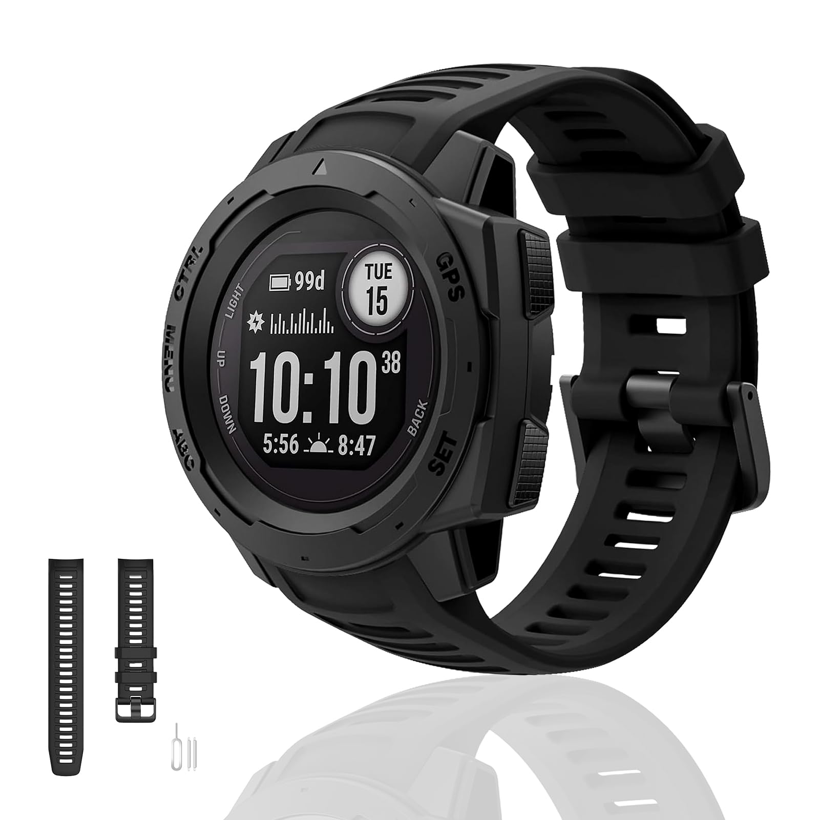 Strap Compatible with Garmin Instinct, Replacement Watch Strap, 22mm Soft Silicone Sport Replacement for Garmin Instinct/Instinct Tactical/Instinct Tide/Instinct Esports/Instinct Solar