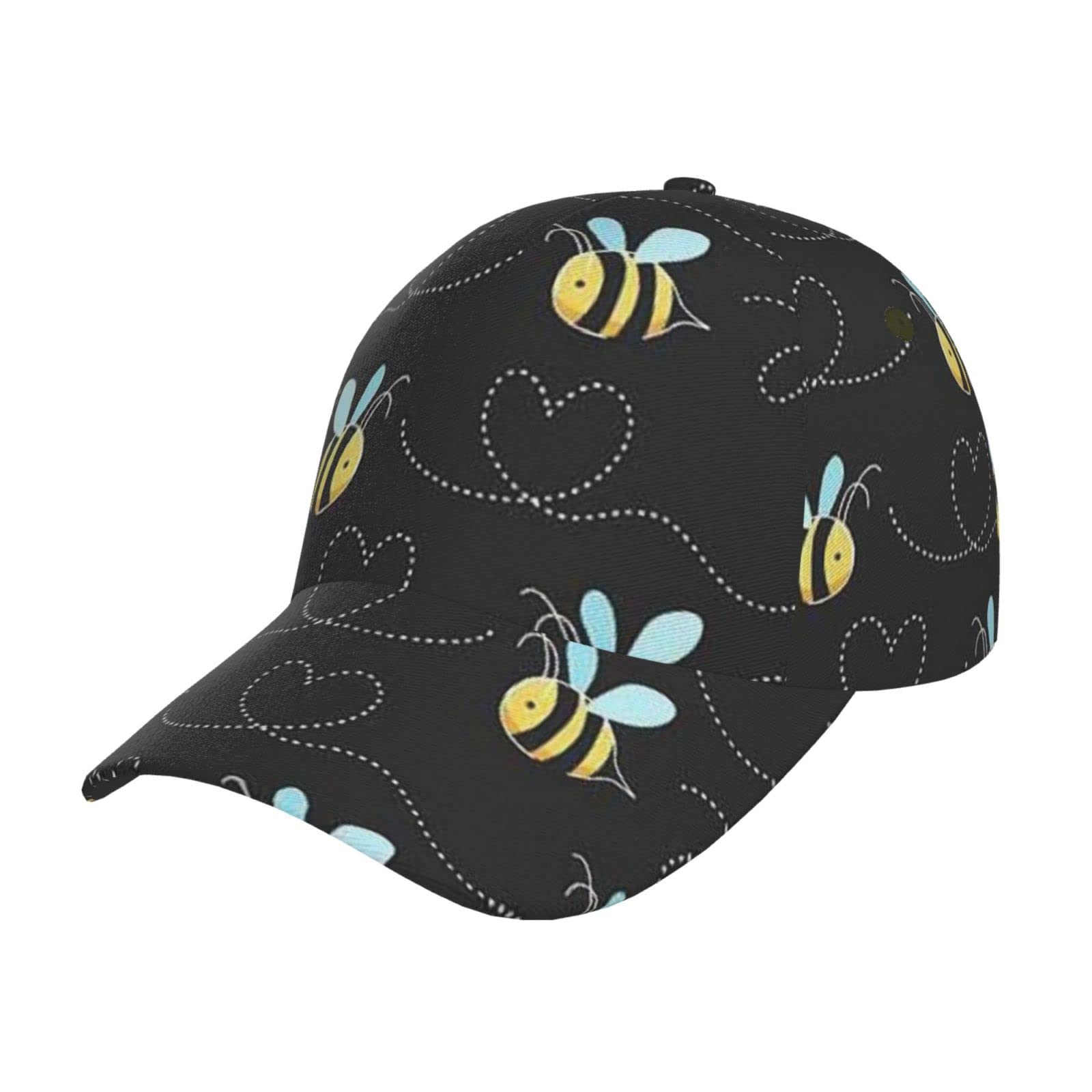 VbcdgfgBumble Bees Print Baseball Cap, Adjustable Hats Unisex Trucker Hat Hip Hop Hat Black